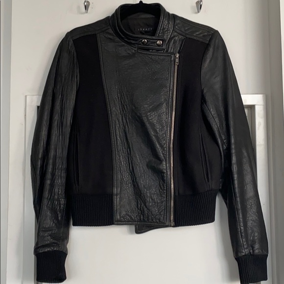 Theory leather bomber jacket - Medium - Picture 4 of 4